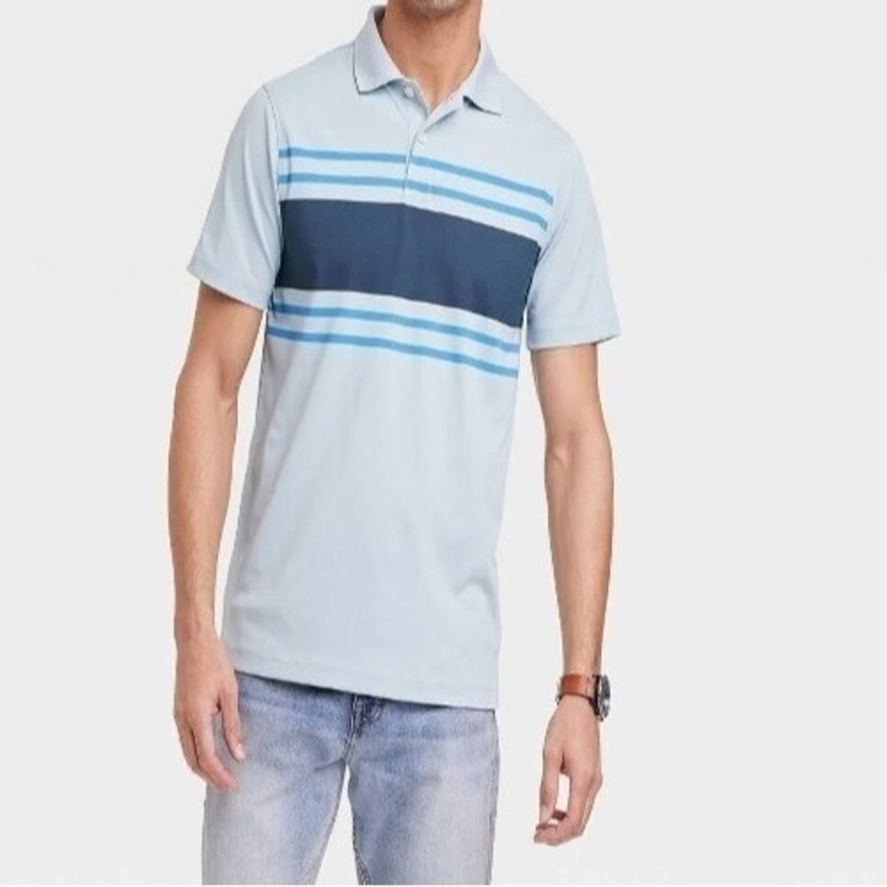 Mens Goodfellow & Co Blue Short Sleeve Polo Size Medium‎